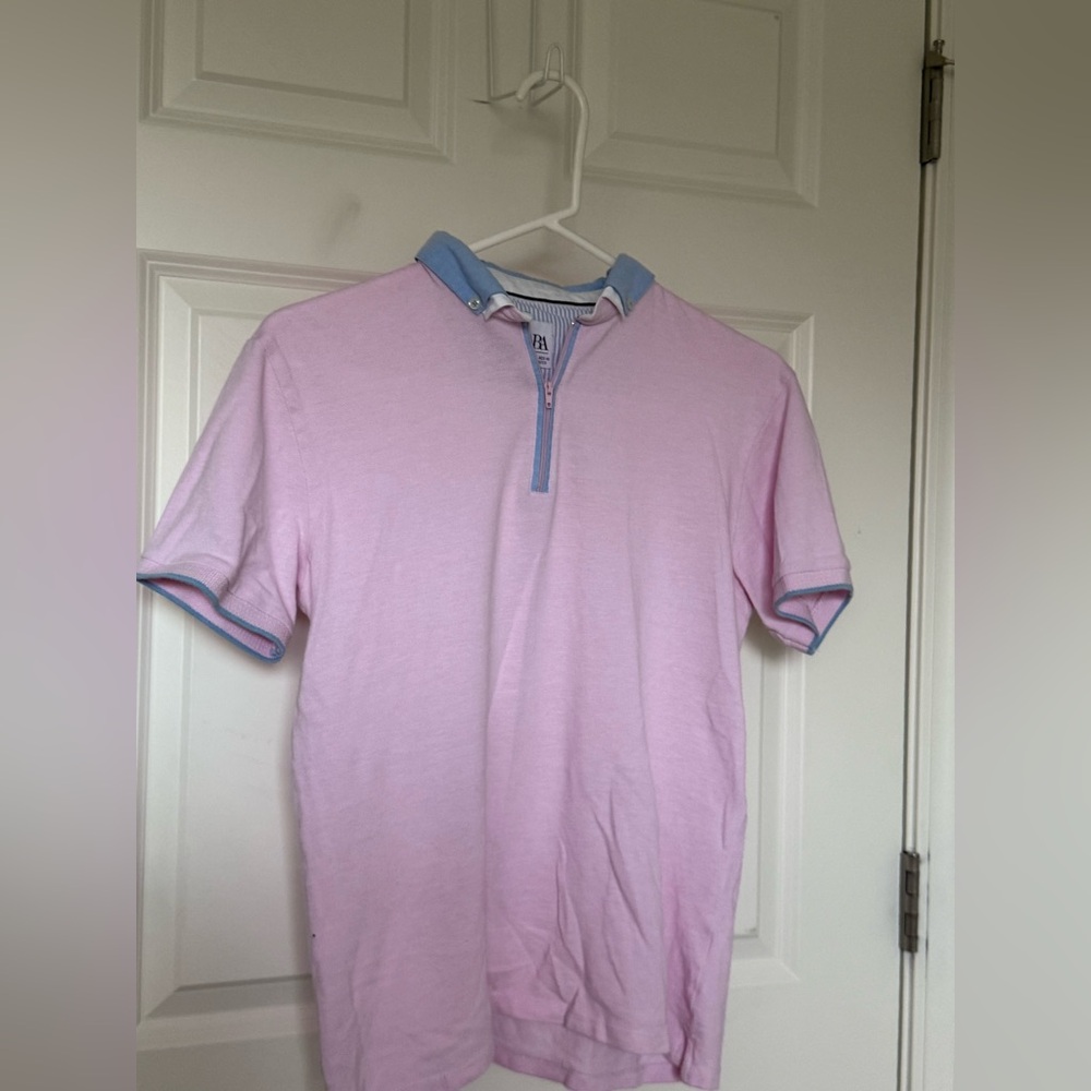 Zara Men's Pink Polo Shirt